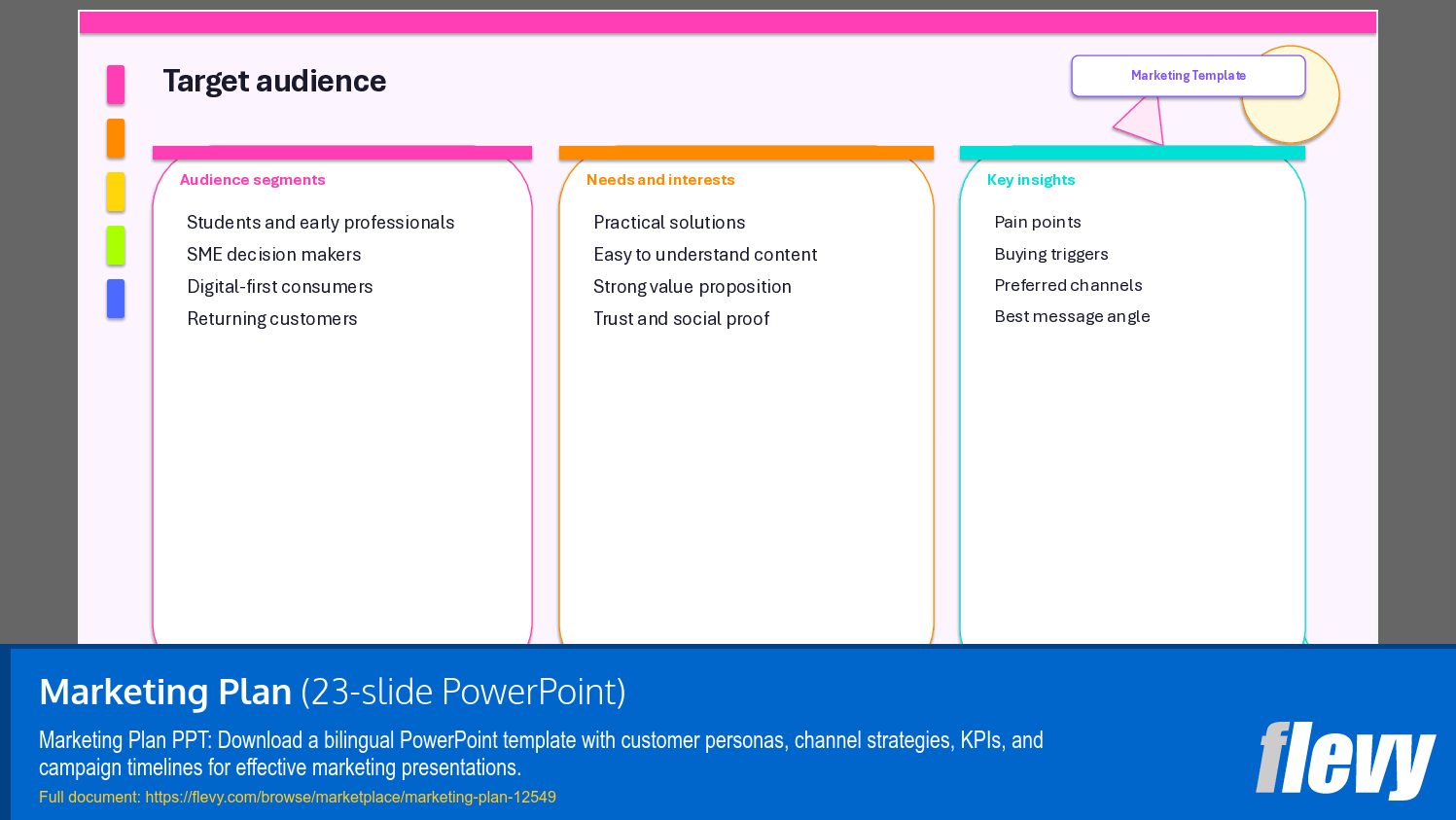 Marketing Plan (23-slide PPT PowerPoint presentation template (PPTX)) Preview Image
