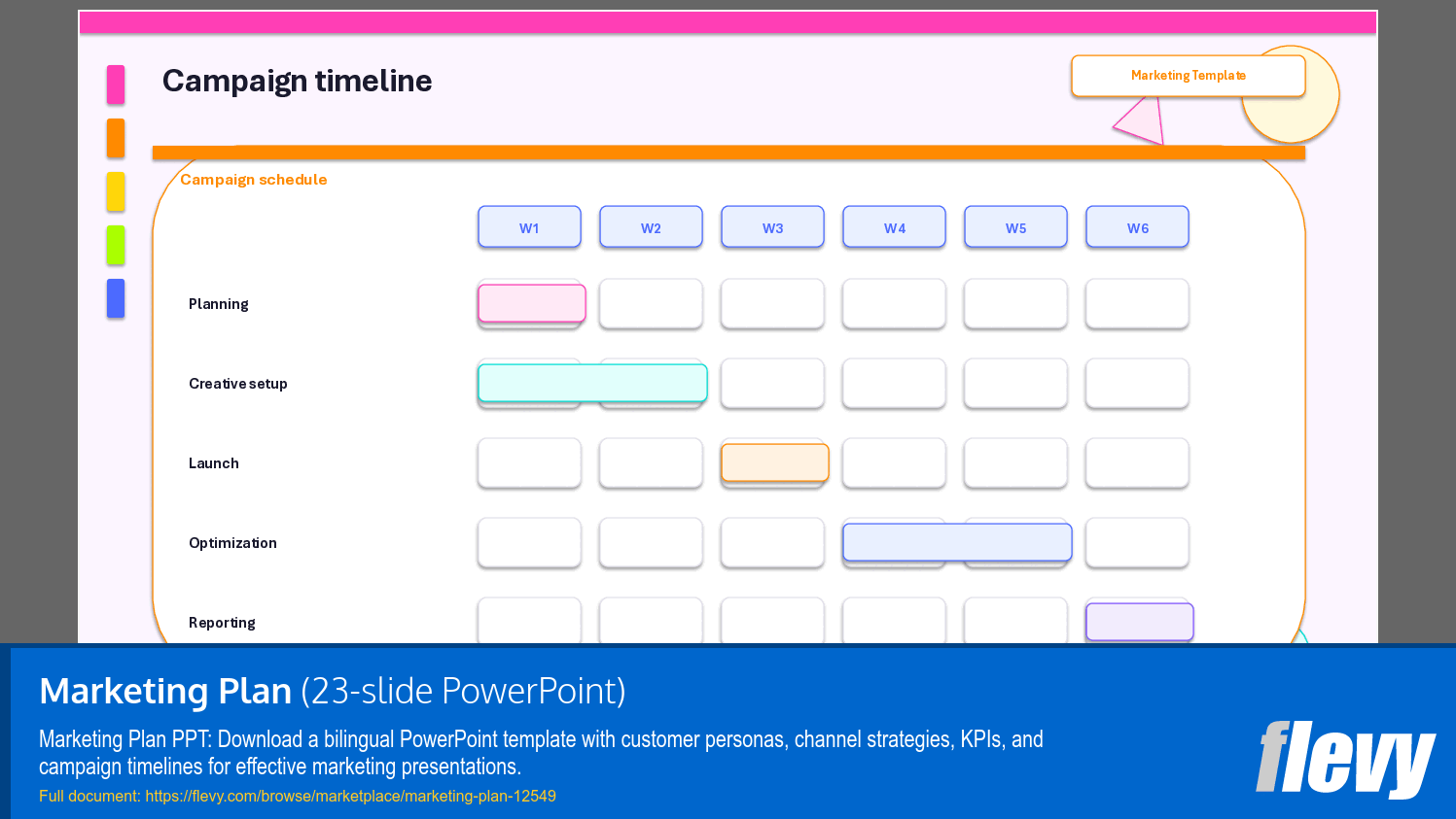 Marketing Plan (23-slide PPT PowerPoint presentation template (PPTX)) Preview Image
