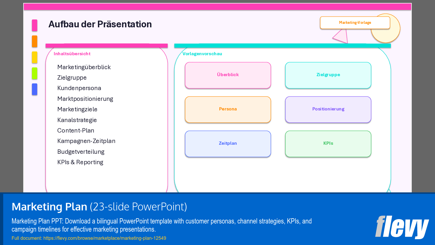 Marketing Plan (23-slide PPT PowerPoint presentation template (PPTX)) Preview Image