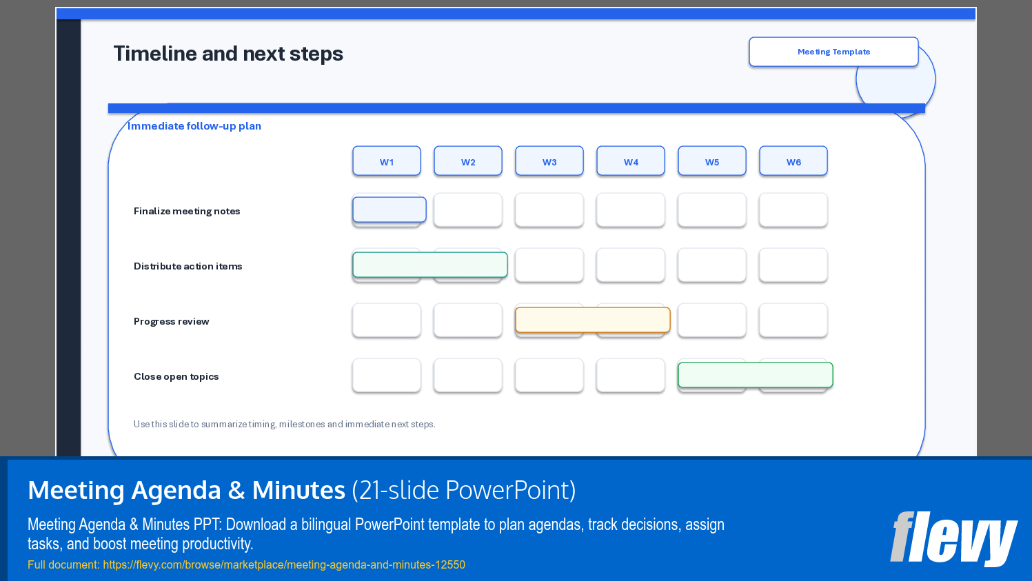 Meeting Agenda & Minutes (21-slide PPT PowerPoint presentation template (PPTX)) Preview Image