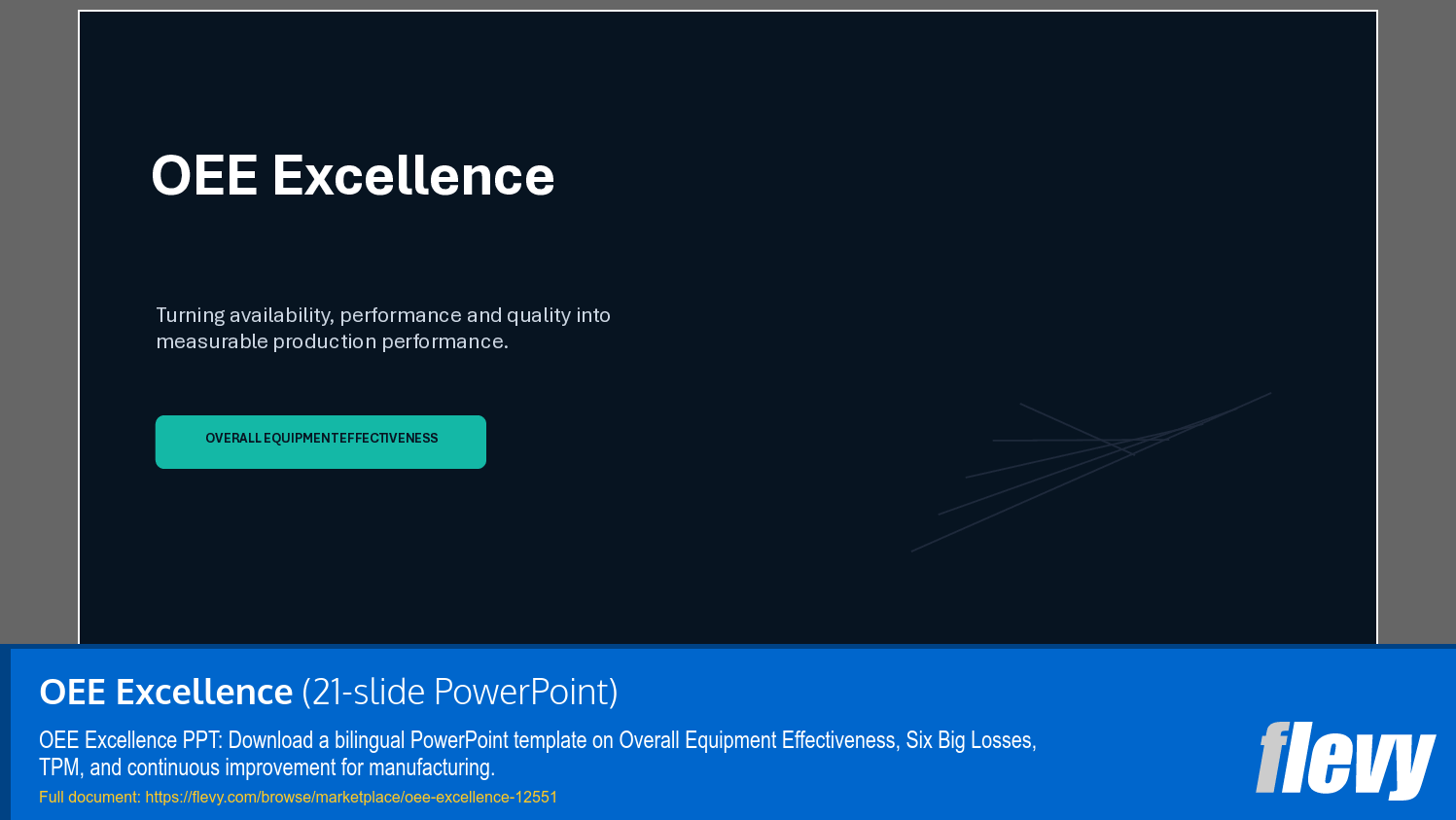 OEE Excellence (21-slide PPT PowerPoint presentation template (PPTX)) Preview Image