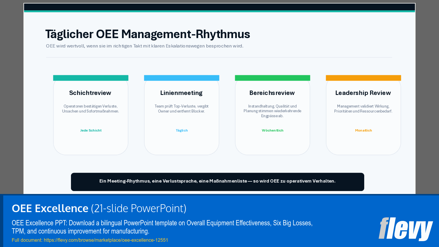 OEE Excellence (21-slide PPT PowerPoint presentation template (PPTX)) Preview Image