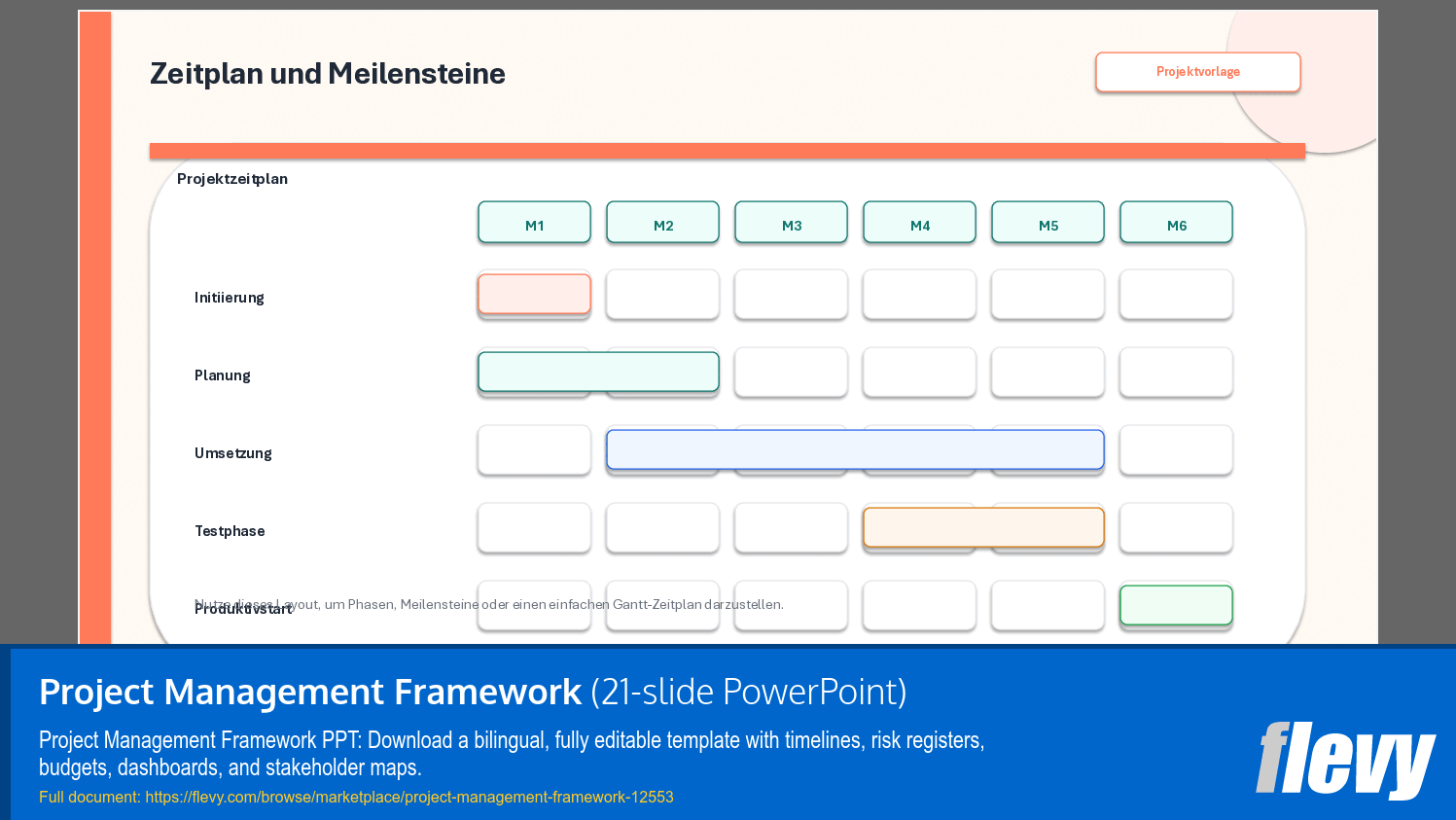 Project Management Framework (21-slide PPT PowerPoint presentation template (PPTX)) Preview Image