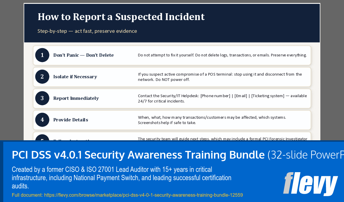 PCI DSS v4.0.1 Security Awareness Training Bundle (32-slide PPT PowerPoint presentation template (PPTX)) Preview Image