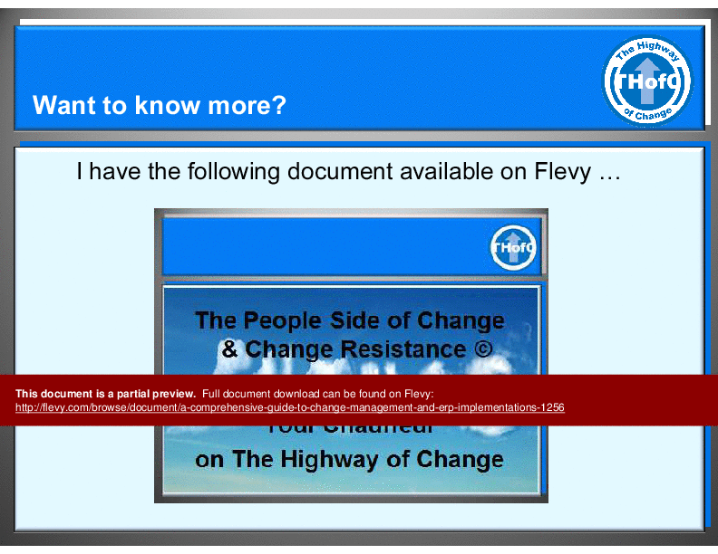 A Comprehensive Guide to Change Management & ERP Implementations (144-slide PowerPoint presentation (PPT)) Preview Image