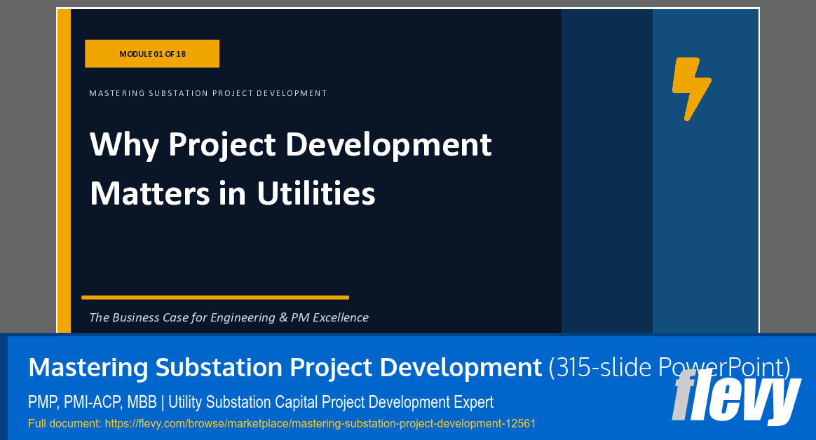 Mastering Substation Project Development (315-slide PPT PowerPoint presentation template (PPTX)) Preview Image