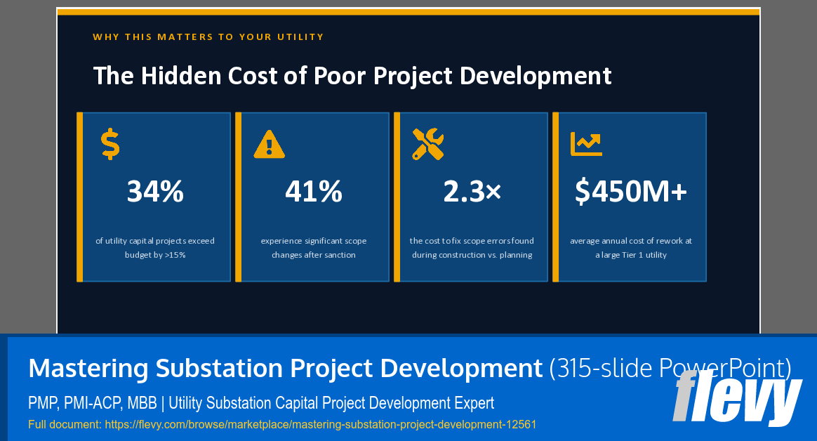 Mastering Substation Project Development (315-slide PPT PowerPoint presentation template (PPTX)) Preview Image