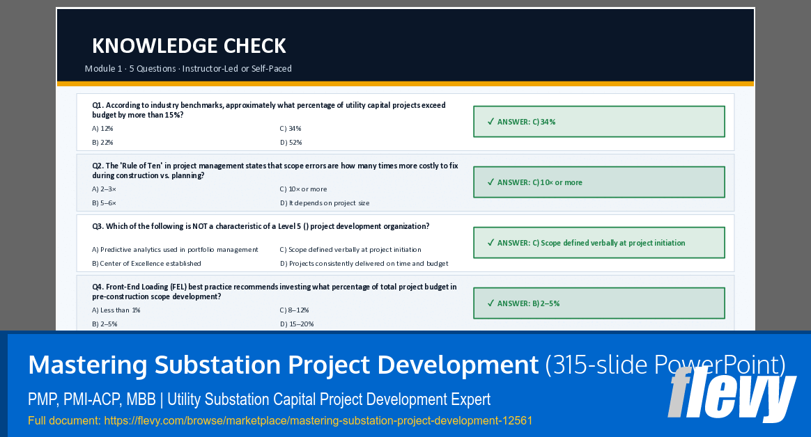 Mastering Substation Project Development (315-slide PPT PowerPoint presentation template (PPTX)) Preview Image