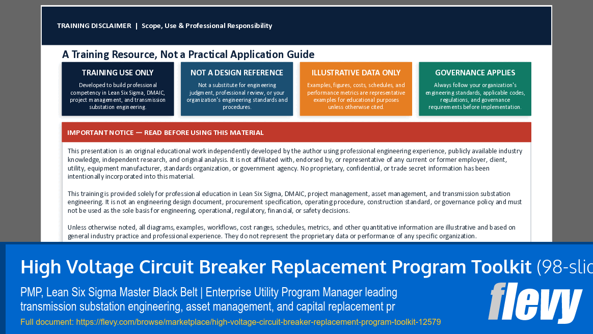 High Voltage Circuit Breaker Replacement Program Toolkit (98-slide PPT PowerPoint presentation template (PPTX)) Preview Image