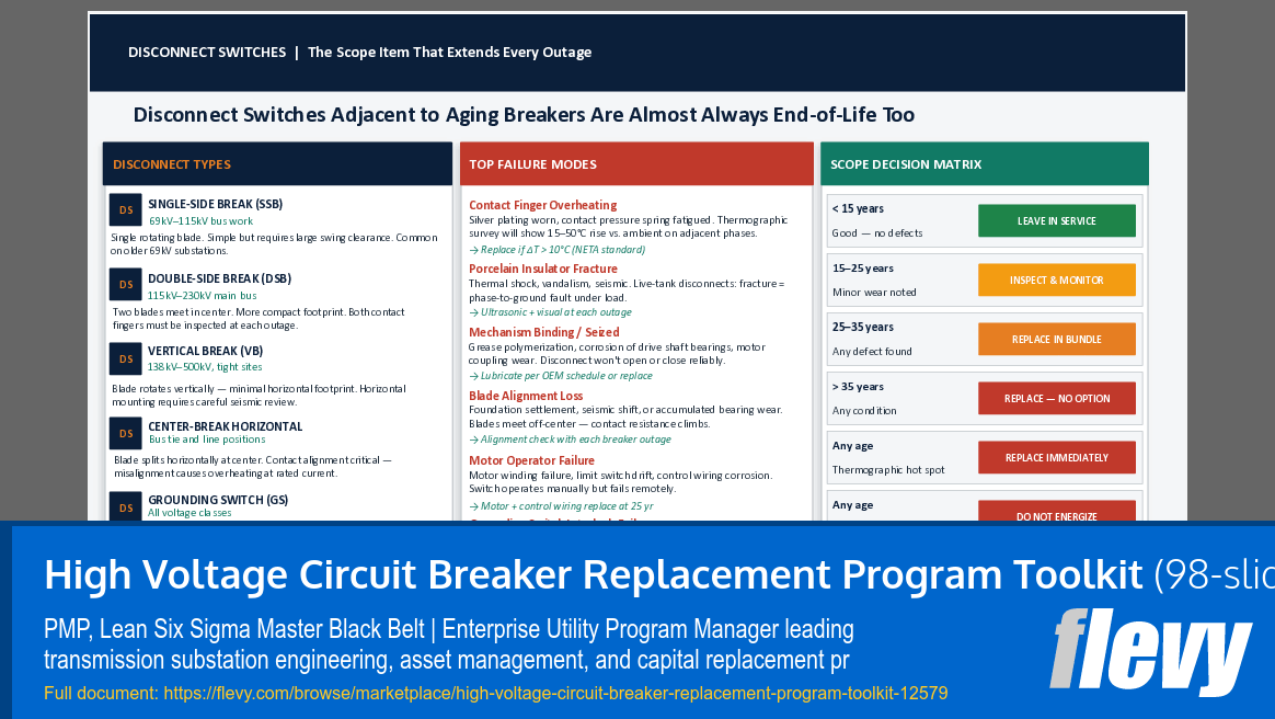 High Voltage Circuit Breaker Replacement Program Toolkit (98-slide PPT PowerPoint presentation template (PPTX)) Preview Image
