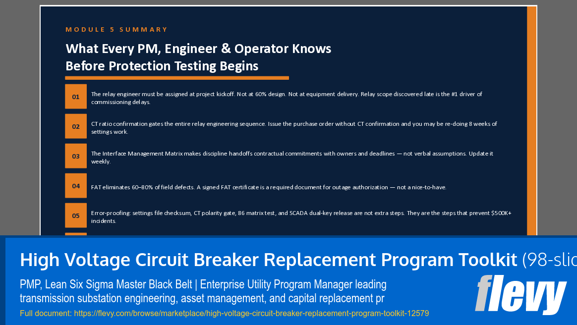 High Voltage Circuit Breaker Replacement Program Toolkit (98-slide PPT PowerPoint presentation template (PPTX)) Preview Image
