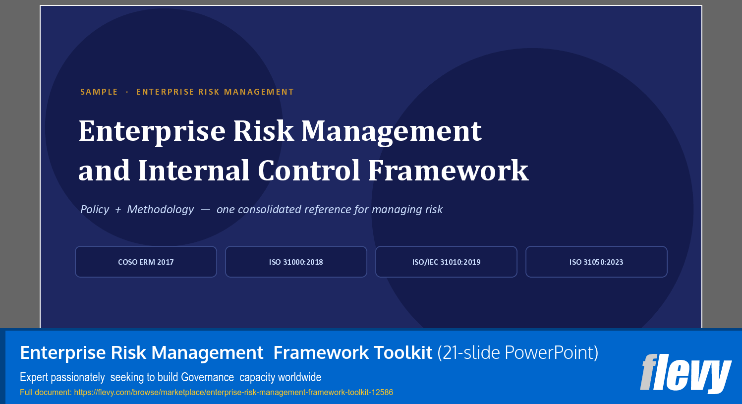 Enterprise Risk Management  Framework Toolkit (21-slide PPT PowerPoint presentation template (PPTX)) Preview Image