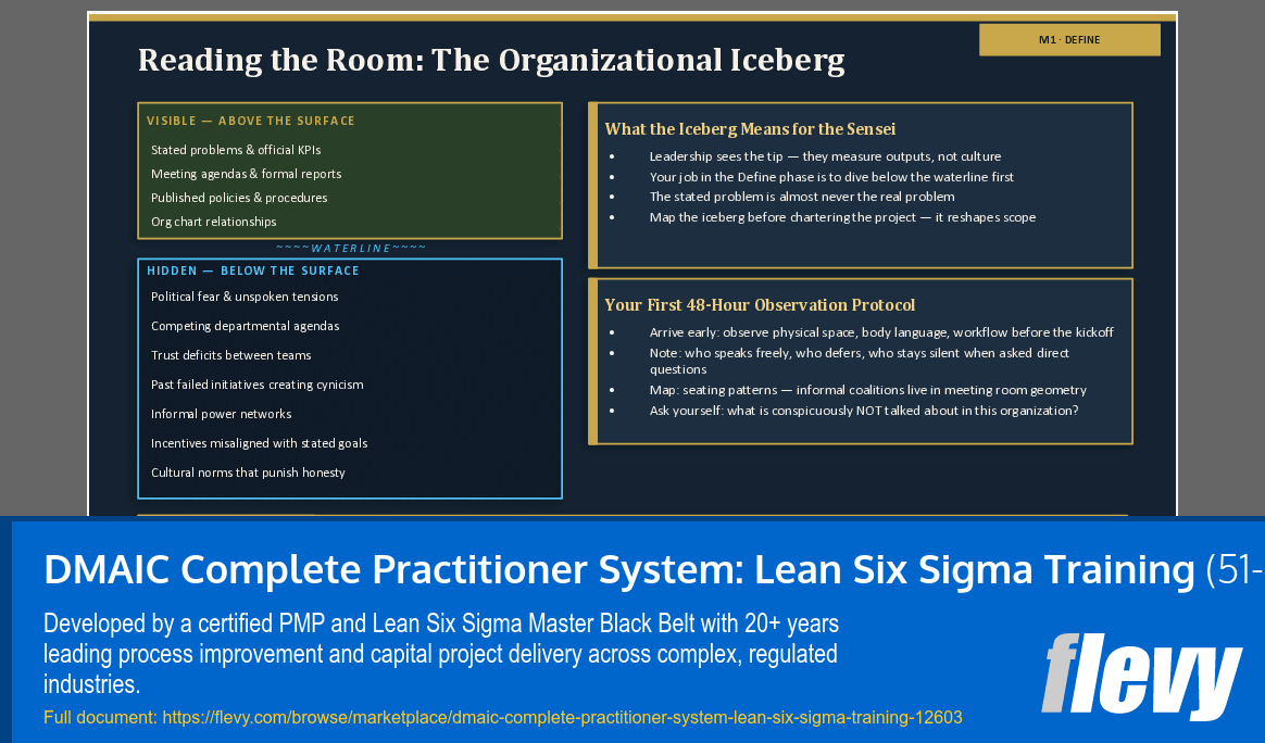 DMAIC Complete Practitioner System: Lean Six Sigma Training (51-slide PPT PowerPoint presentation template (PPTX)) Preview Image