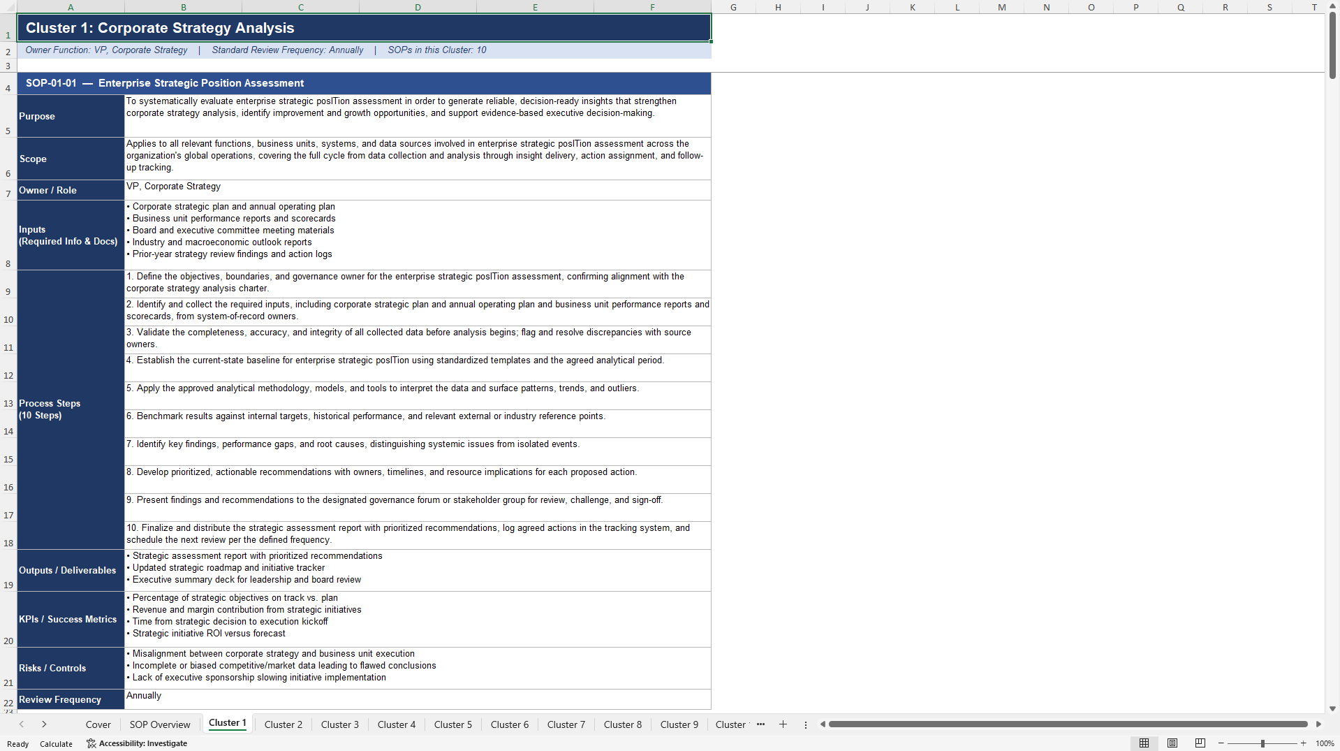 100+ Pharma Company Analysis SOPs (Excel template (XLSX)) Preview Image