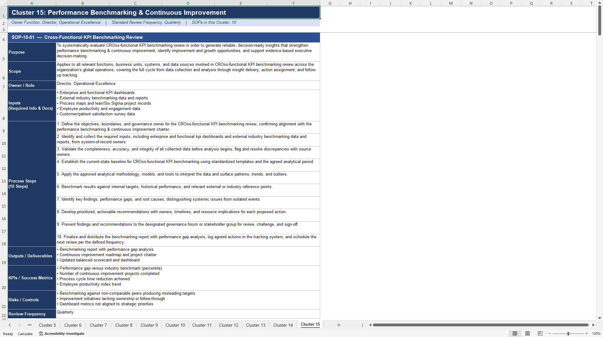 100+ Pharma Company Analysis SOPs (Excel template (XLSX)) Preview Image