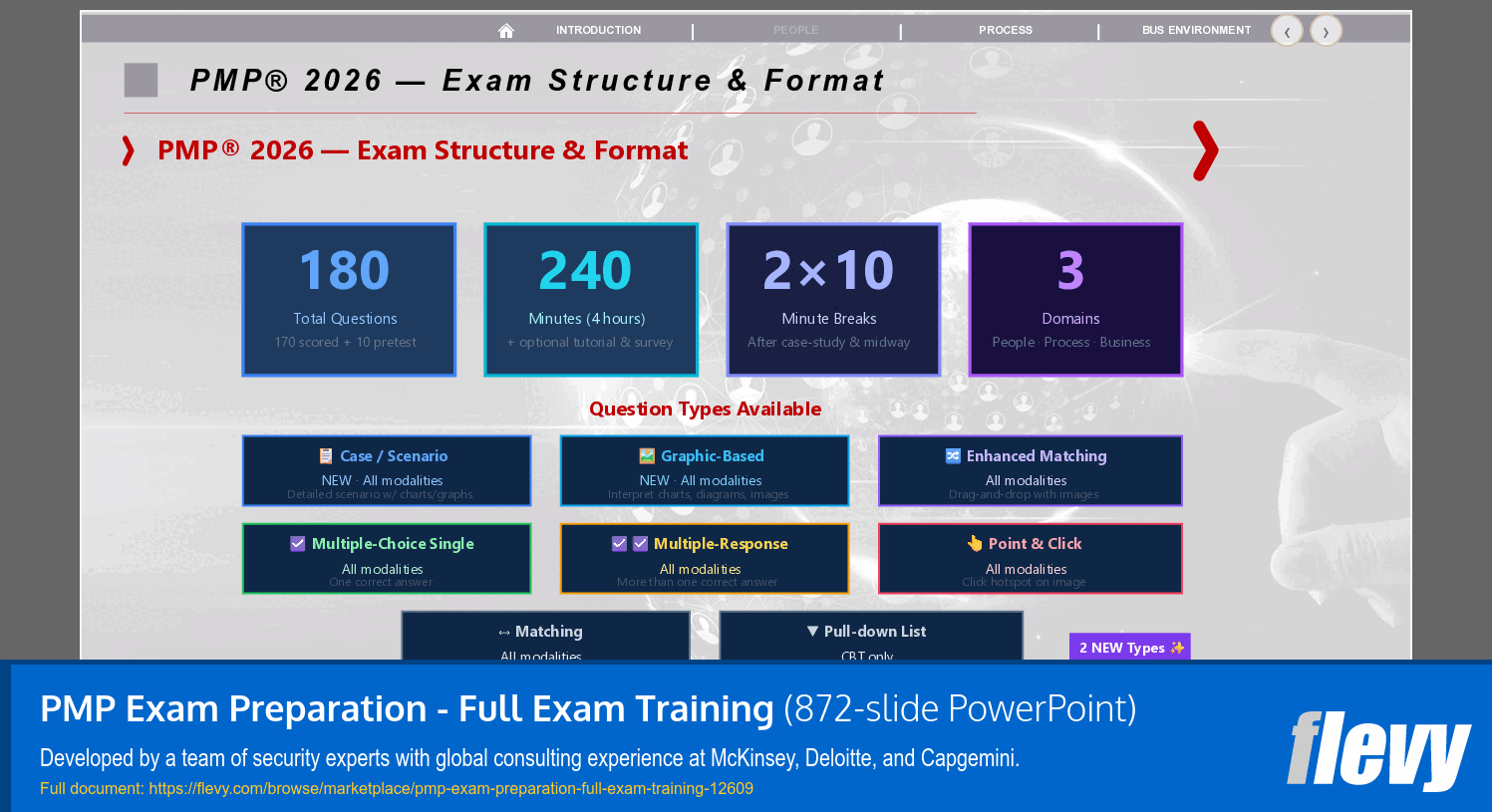PMP Exam Preparation - Full Exam Training (872-slide PPT PowerPoint presentation template (PPTX)) Preview Image