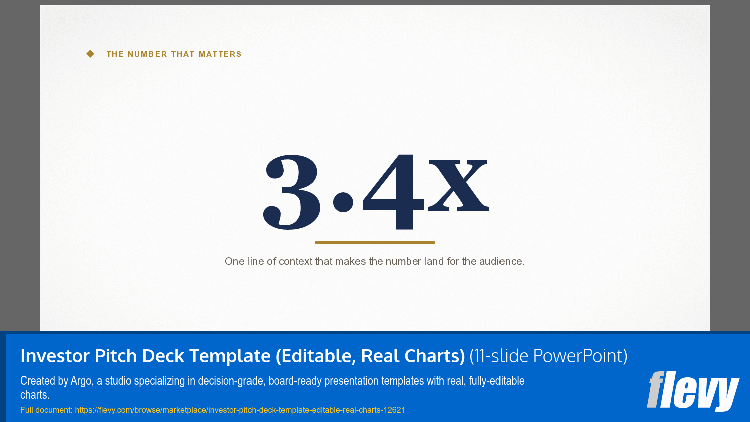 Investor Pitch Deck Template (Editable, Real Charts) (11-slide PPT PowerPoint presentation template (PPTX)) Preview Image