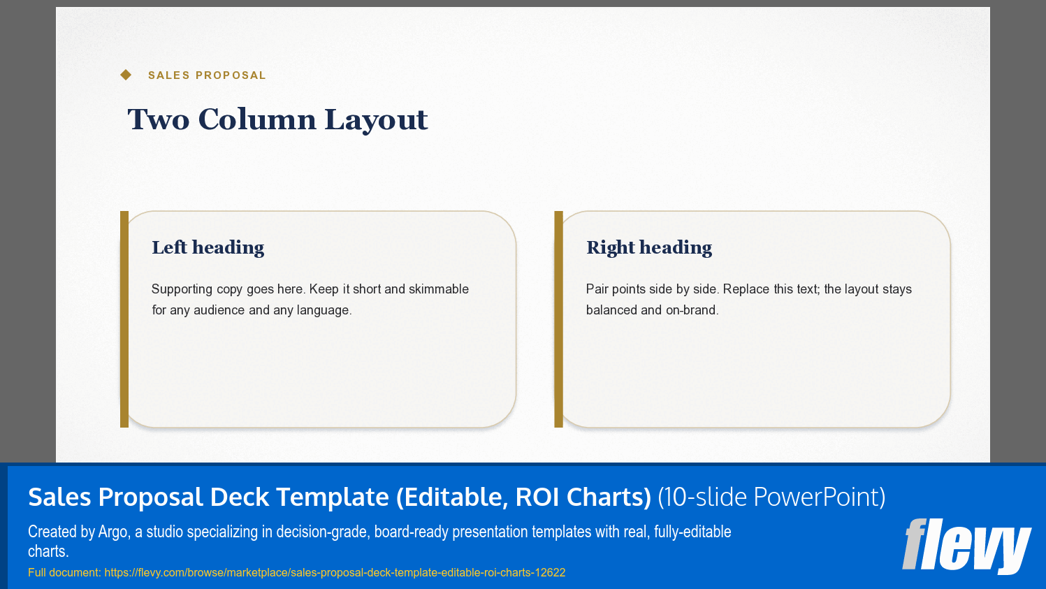 Sales Proposal Deck Template (Editable, ROI Charts) (10-slide PPT PowerPoint presentation template (PPTX)) Preview Image