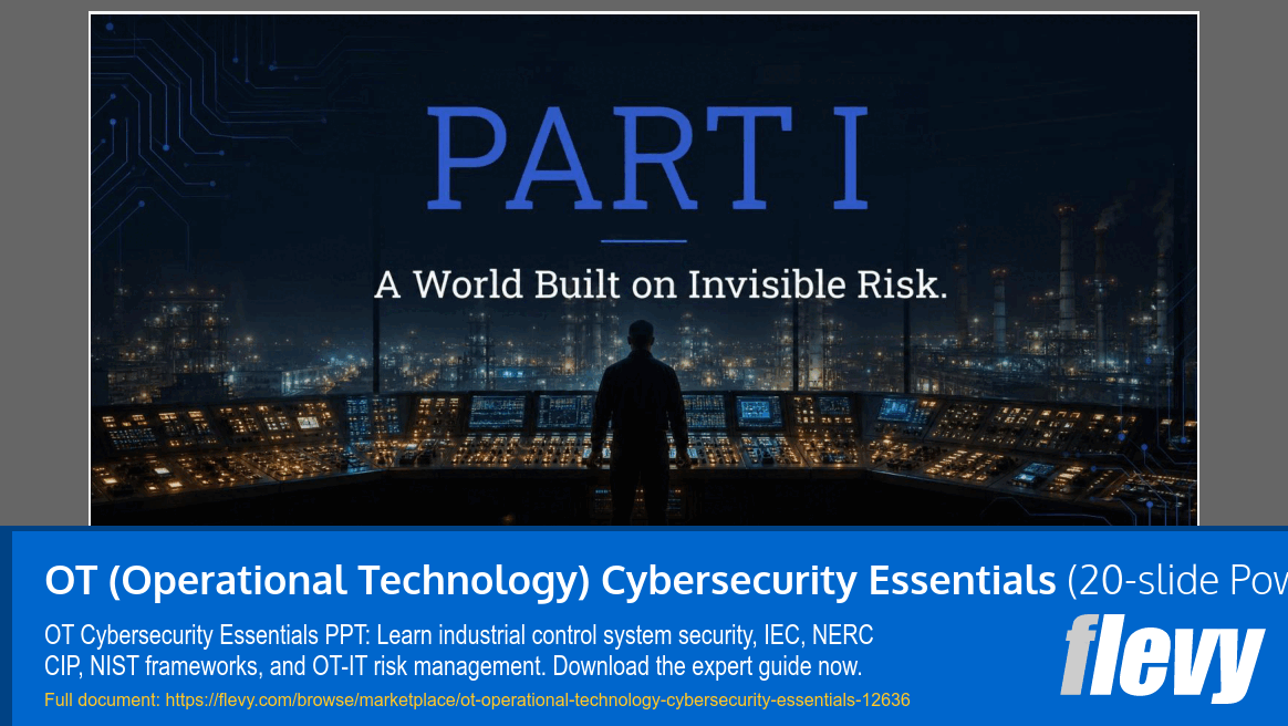 OT (Operational Technology) Cybersecurity Essentials (20-slide PPT PowerPoint presentation template (PPTX)) Preview Image