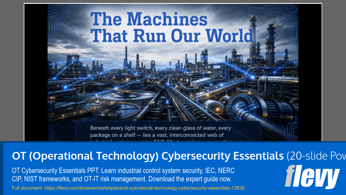 OT (Operational Technology) Cybersecurity Essentials (20-slide PPT PowerPoint presentation template (PPTX)) Preview Image