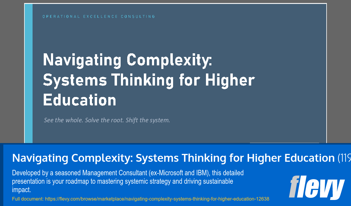 Navigating Complexity: Systems Thinking for Higher Education (119-slide PPT PowerPoint presentation template (PPTX)) Preview Image