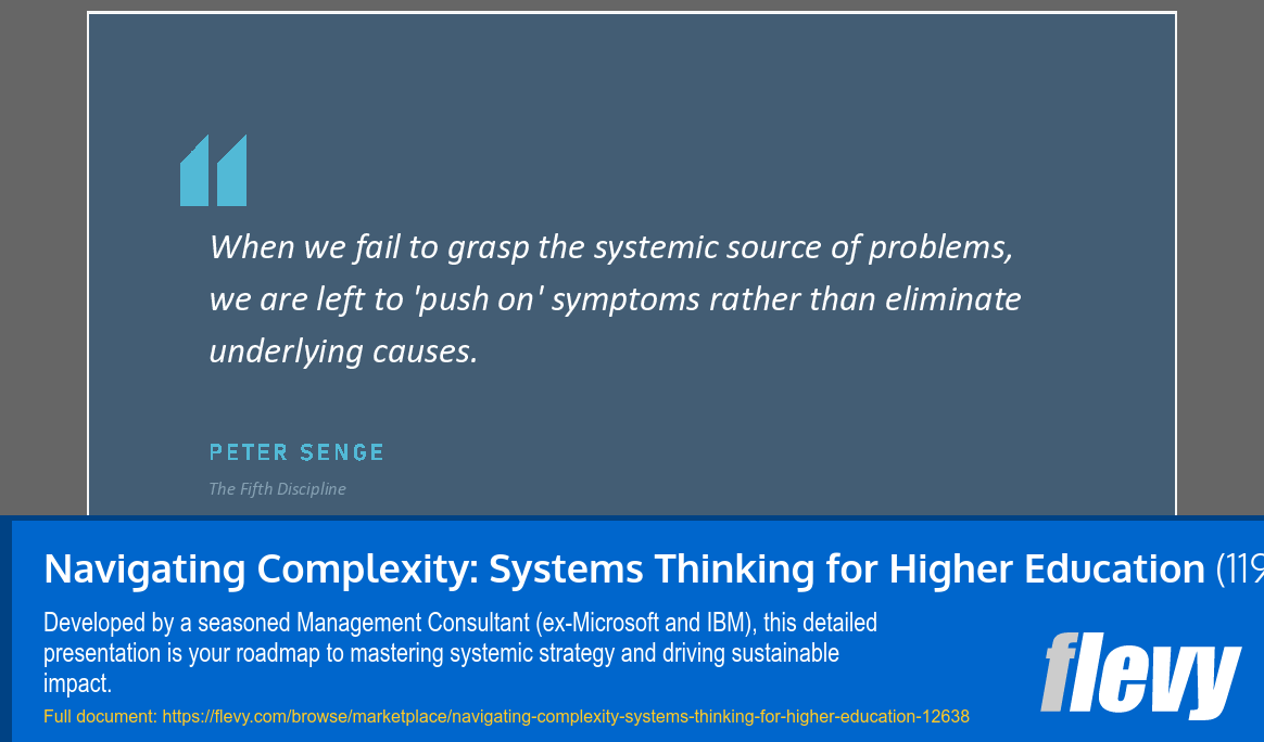Navigating Complexity: Systems Thinking for Higher Education (119-slide PPT PowerPoint presentation template (PPTX)) Preview Image