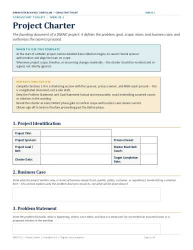 Lean Six Sigma Consulting Toolkit (Document Bundle)