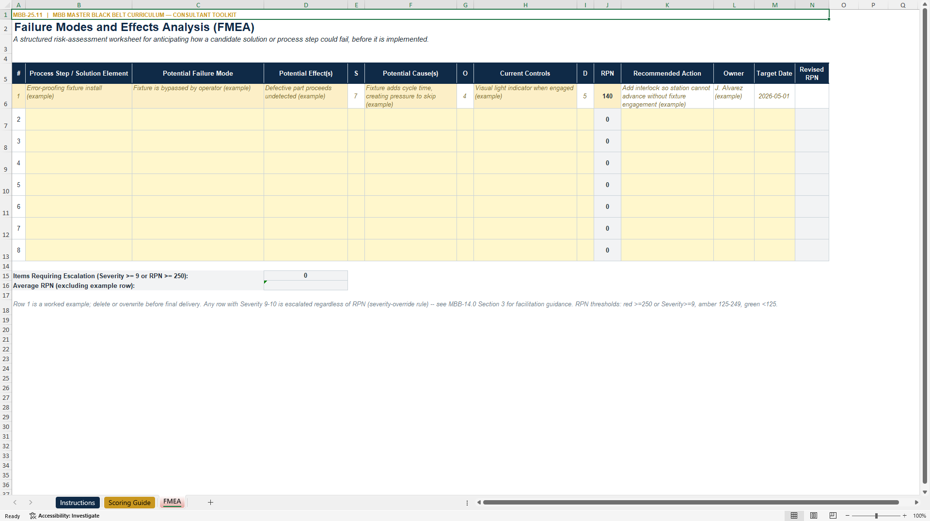 FMEA Professional Toolkit: Risk Assessment System (Excel template (XLSX)) Preview Image