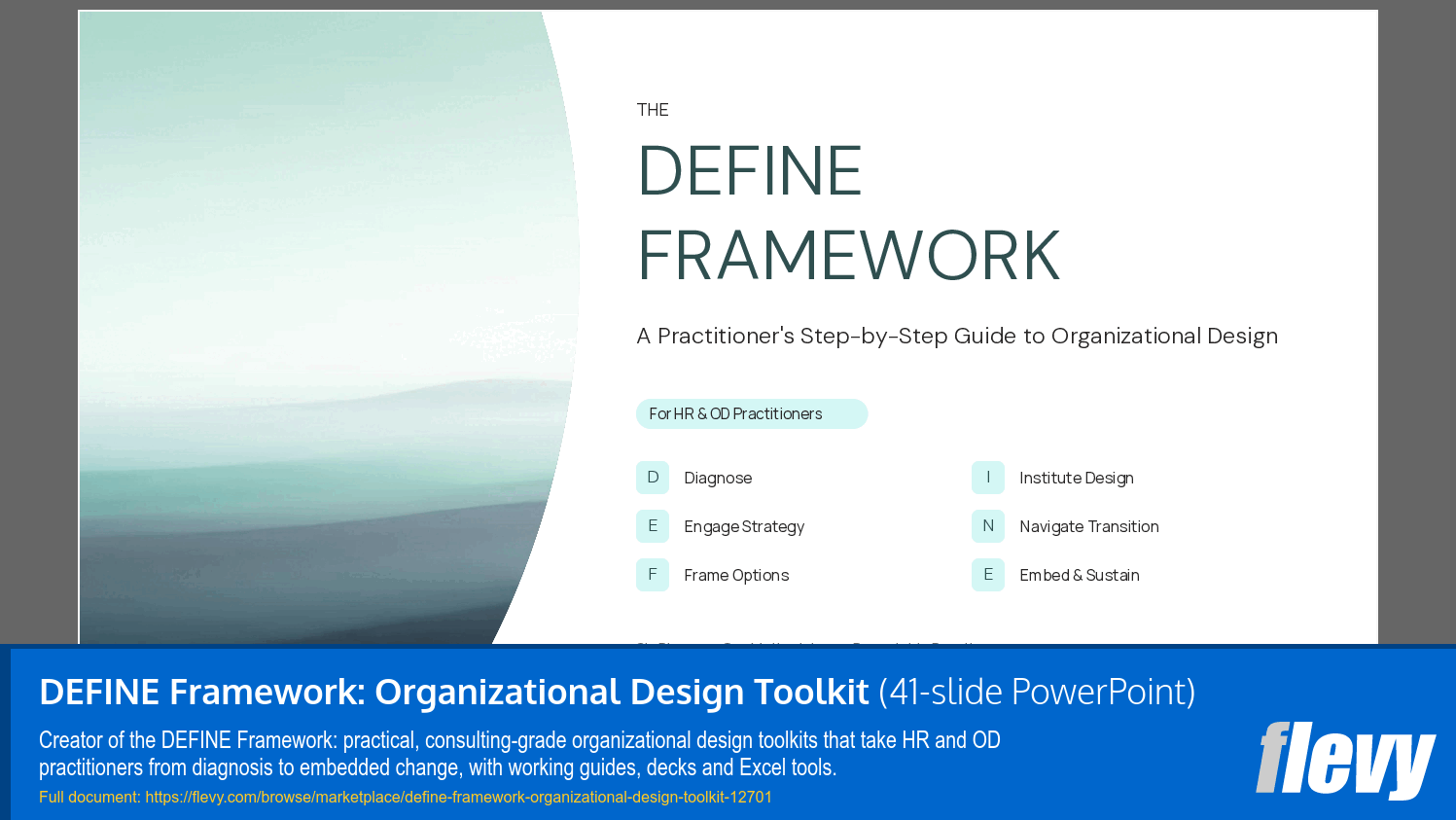 DEFINE Framework: Organizational Design Toolkit (41-slide PPT PowerPoint presentation template (PPTX)) Preview Image
