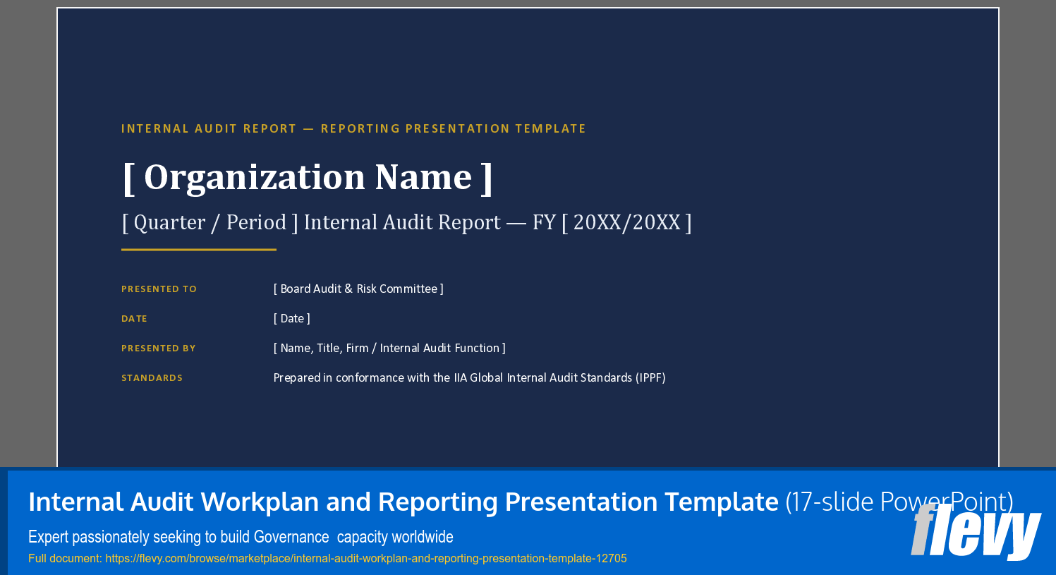 Internal Audit Workplan and Reporting Presentation Template (17-slide PPT PowerPoint presentation template (PPTX)) Preview Image
