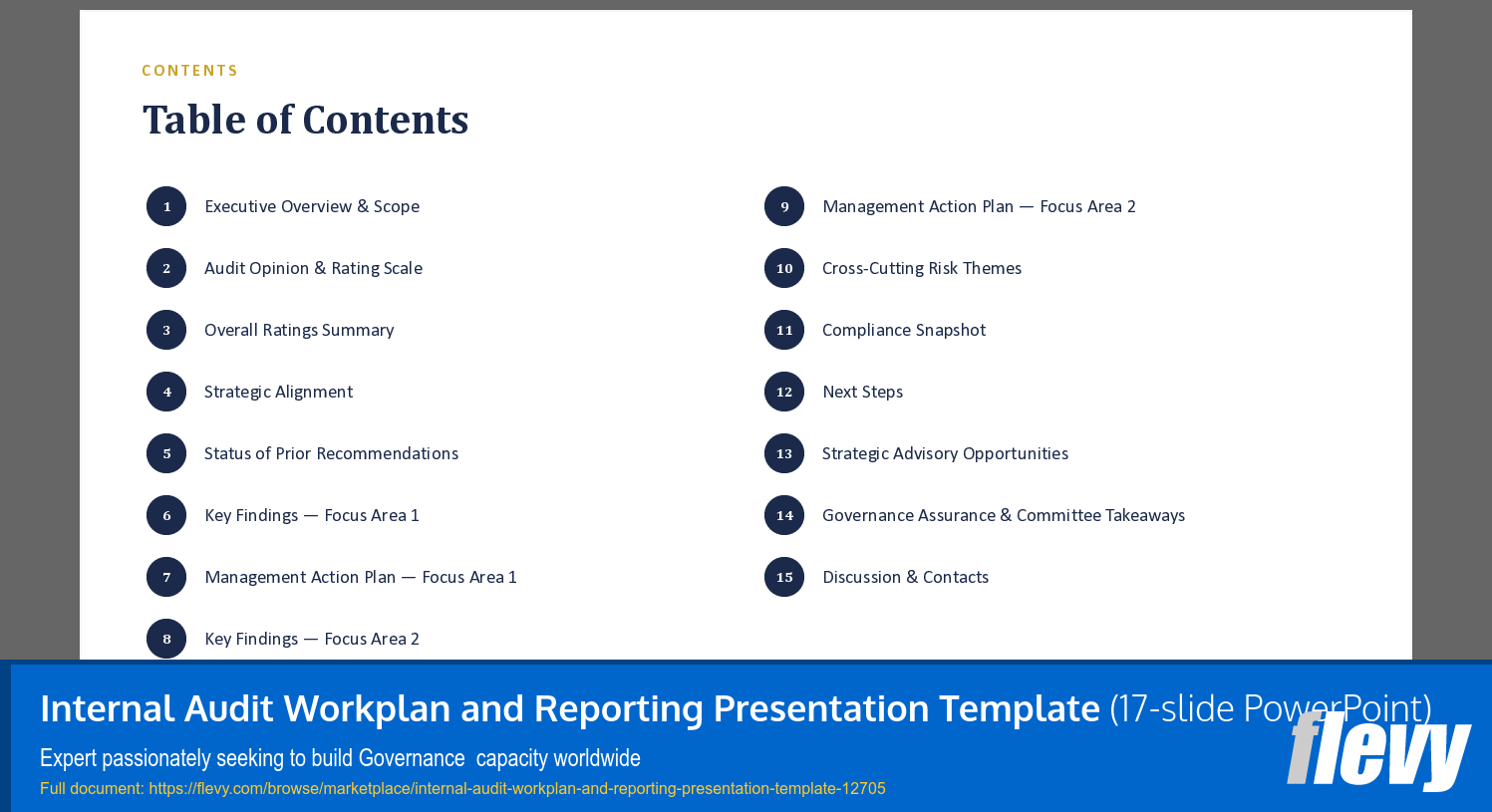 Internal Audit Workplan and Reporting Presentation Template (17-slide PPT PowerPoint presentation template (PPTX)) Preview Image