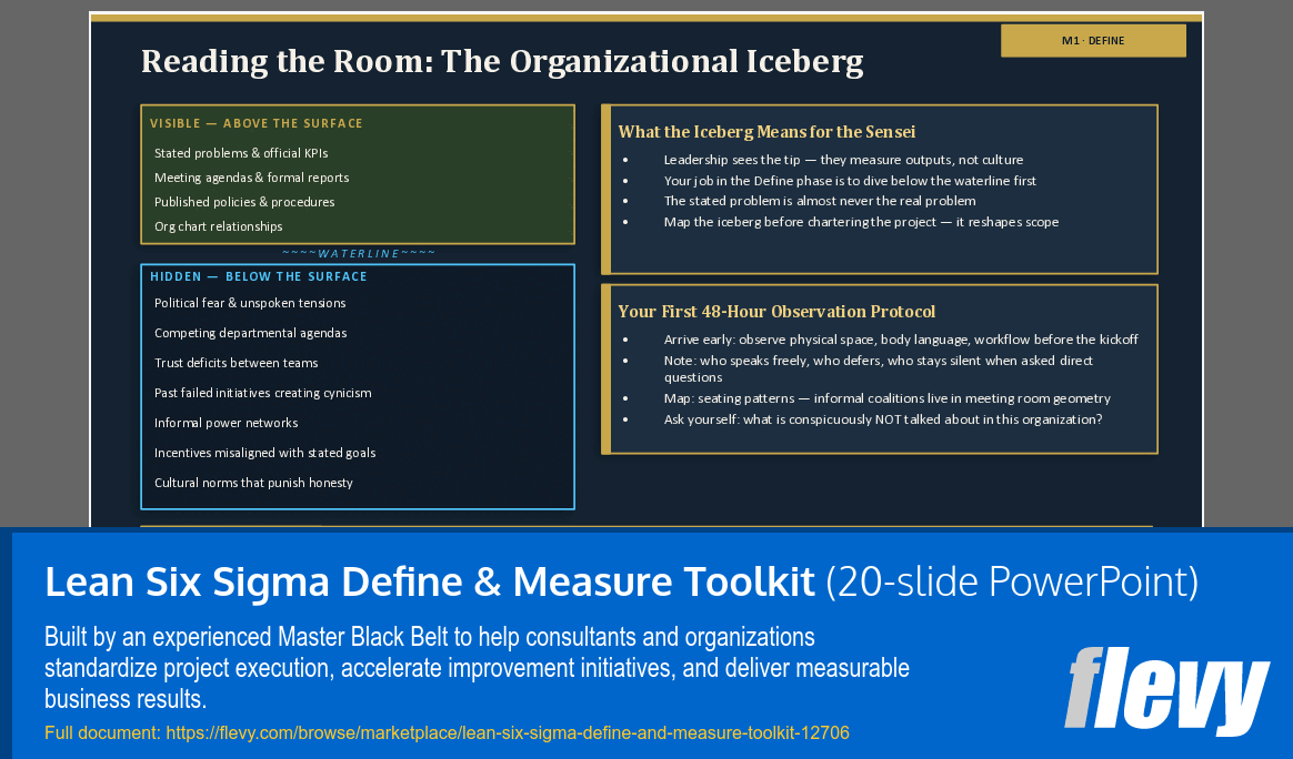 Lean Six Sigma Define & Measure Toolkit (20-slide PPT PowerPoint presentation template (PPTX)) Preview Image