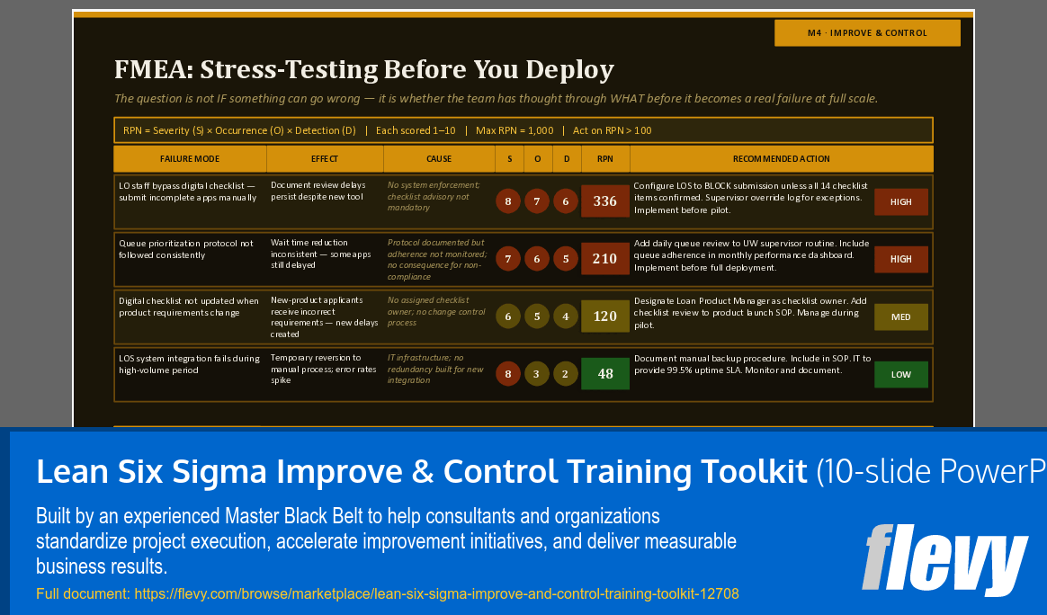 Lean Six Sigma Improve & Control Training Toolkit (10-slide PPT PowerPoint presentation template (PPTX)) Preview Image