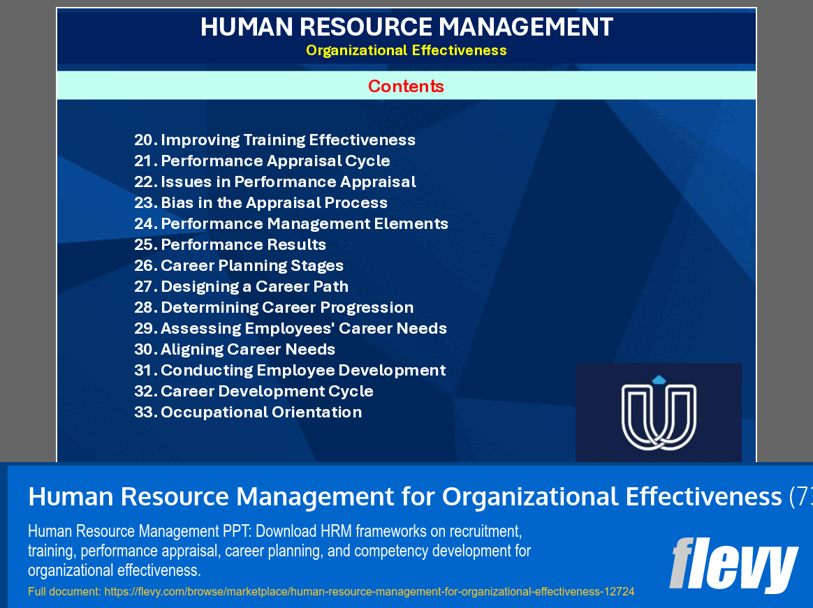 Human Resource Management for Organizational Effectiveness (73-slide PPT PowerPoint presentation template (PPTX)) Preview Image