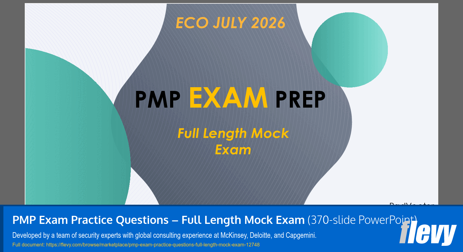PMP Exam Practice Questions – Full Length Mock Exam (370-slide PPT PowerPoint presentation template (PPTX)) Preview Image