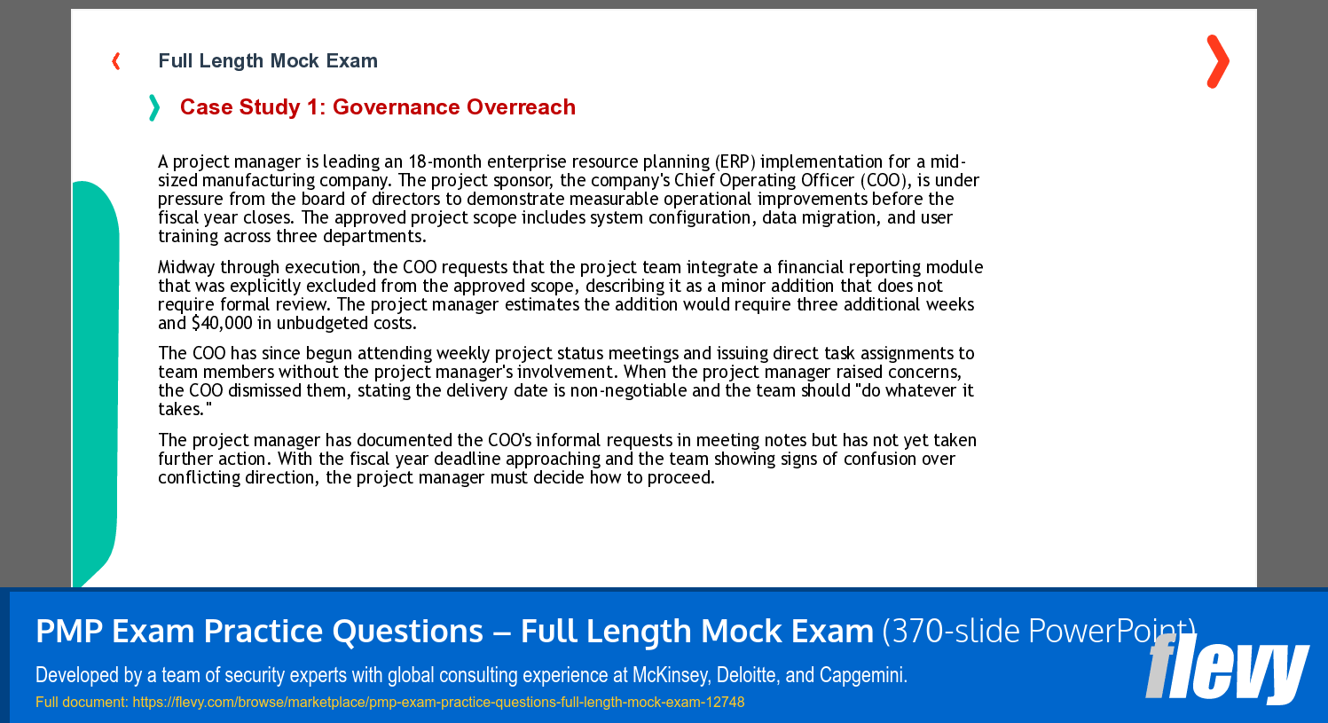 PMP Exam Practice Questions – Full Length Mock Exam (370-slide PPT PowerPoint presentation template (PPTX)) Preview Image