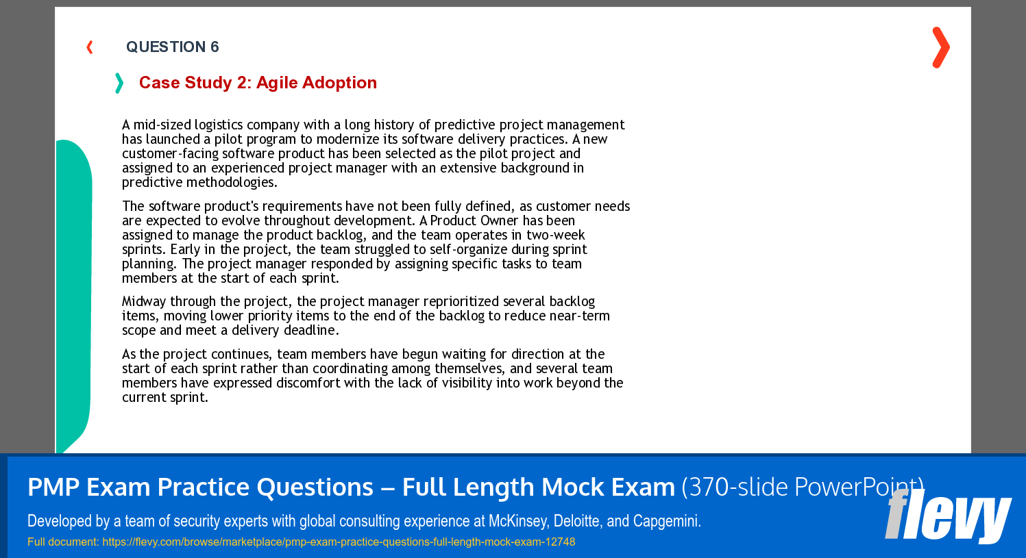 PMP Exam Practice Questions – Full Length Mock Exam (370-slide PPT PowerPoint presentation template (PPTX)) Preview Image