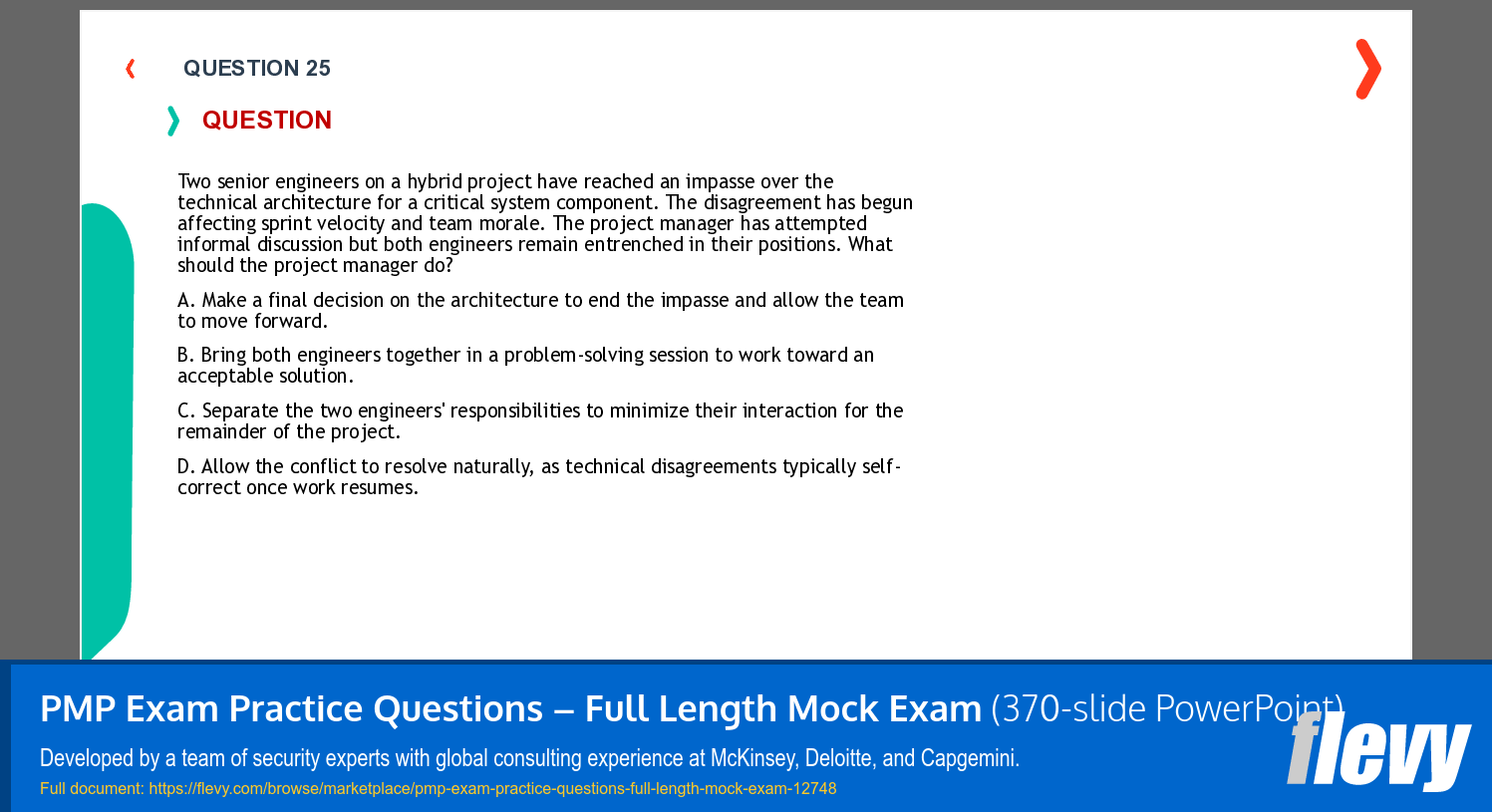 PMP Exam Practice Questions – Full Length Mock Exam (370-slide PPT PowerPoint presentation template (PPTX)) Preview Image