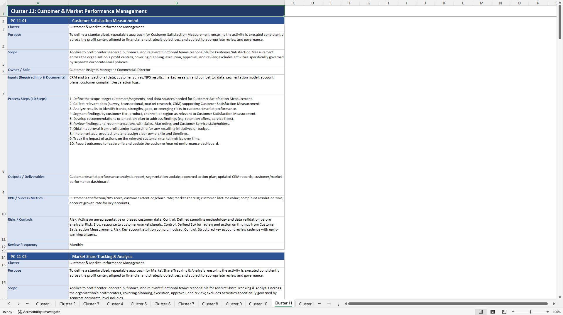 100+ Profit Center SOPs (Excel template (XLSX)) Preview Image