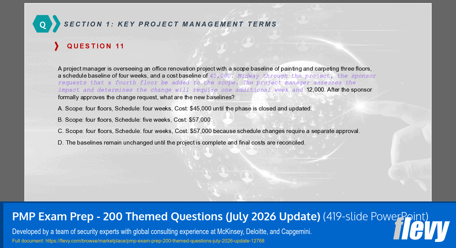 PMP Exam Prep - 200 Themed Questions (July 2026 Update) (419-slide PPT PowerPoint presentation template (PPTX)) Preview Image