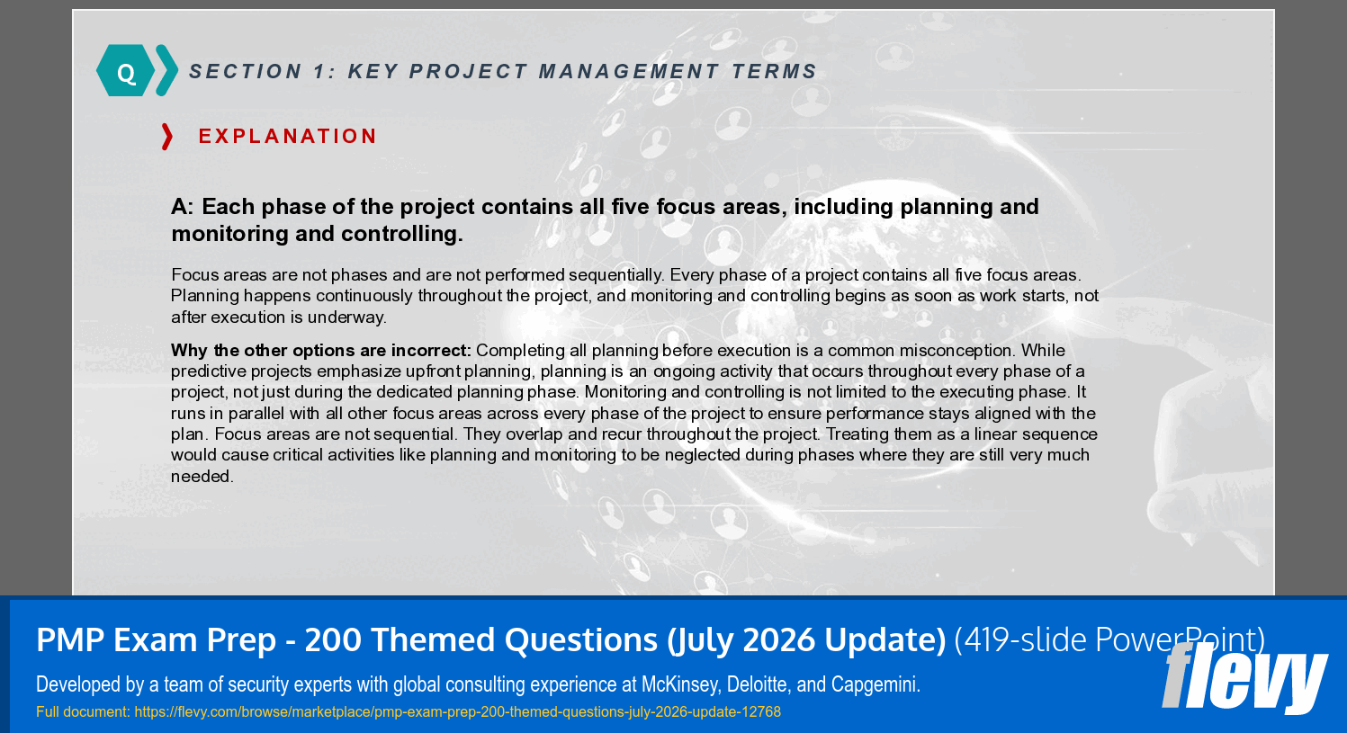 PMP Exam Prep - 200 Themed Questions (July 2026 Update) (419-slide PPT PowerPoint presentation template (PPTX)) Preview Image