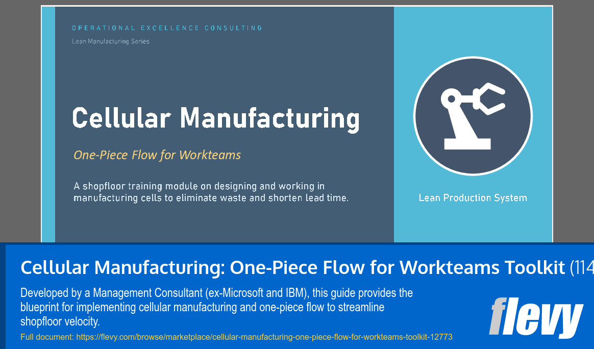 Cellular Manufacturing: One-Piece Flow for Workteams Toolkit (114-slide PPT PowerPoint presentation template (PPTX)) Preview Image