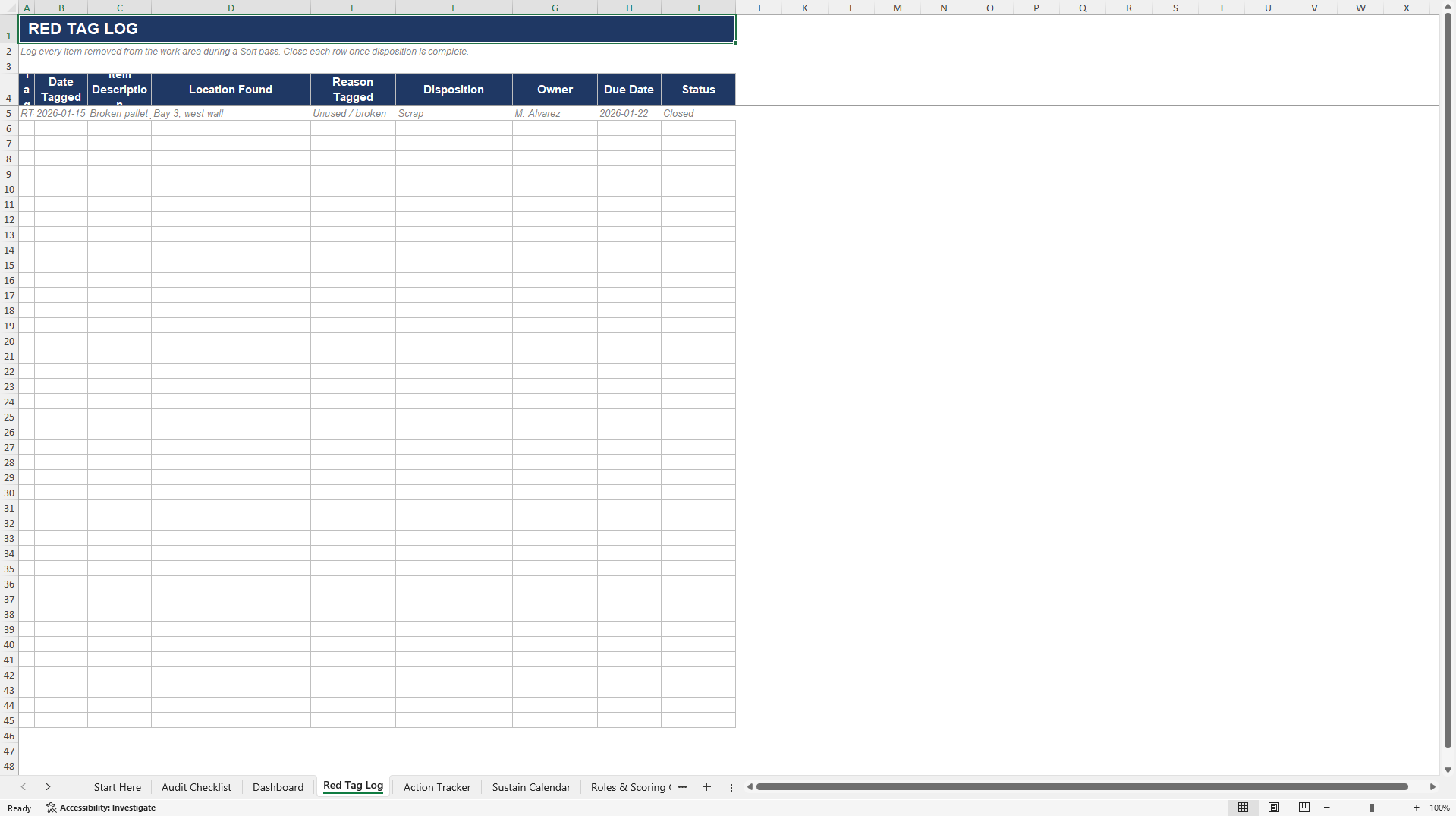 5S Audit and Implementation Toolkit (Excel template (XLSX)) Preview Image