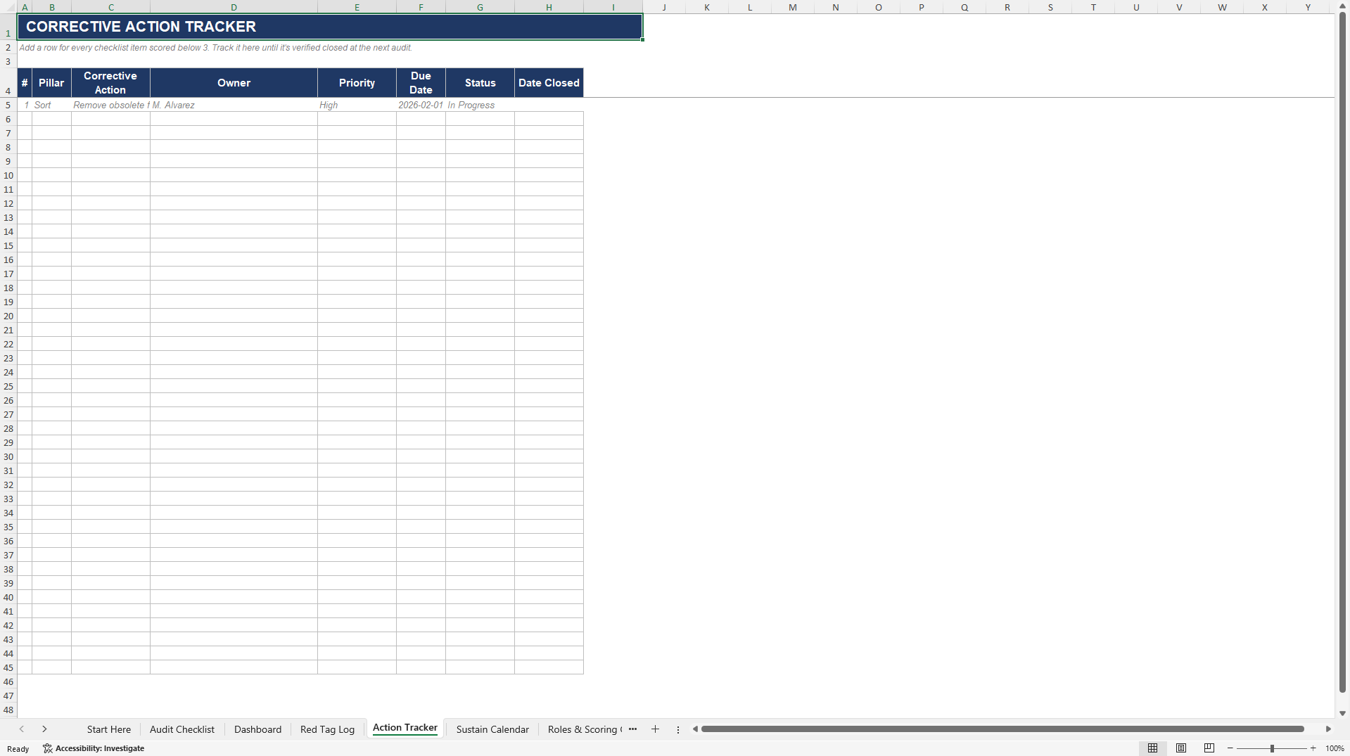 5S Audit and Implementation Toolkit (Excel template (XLSX)) Preview Image