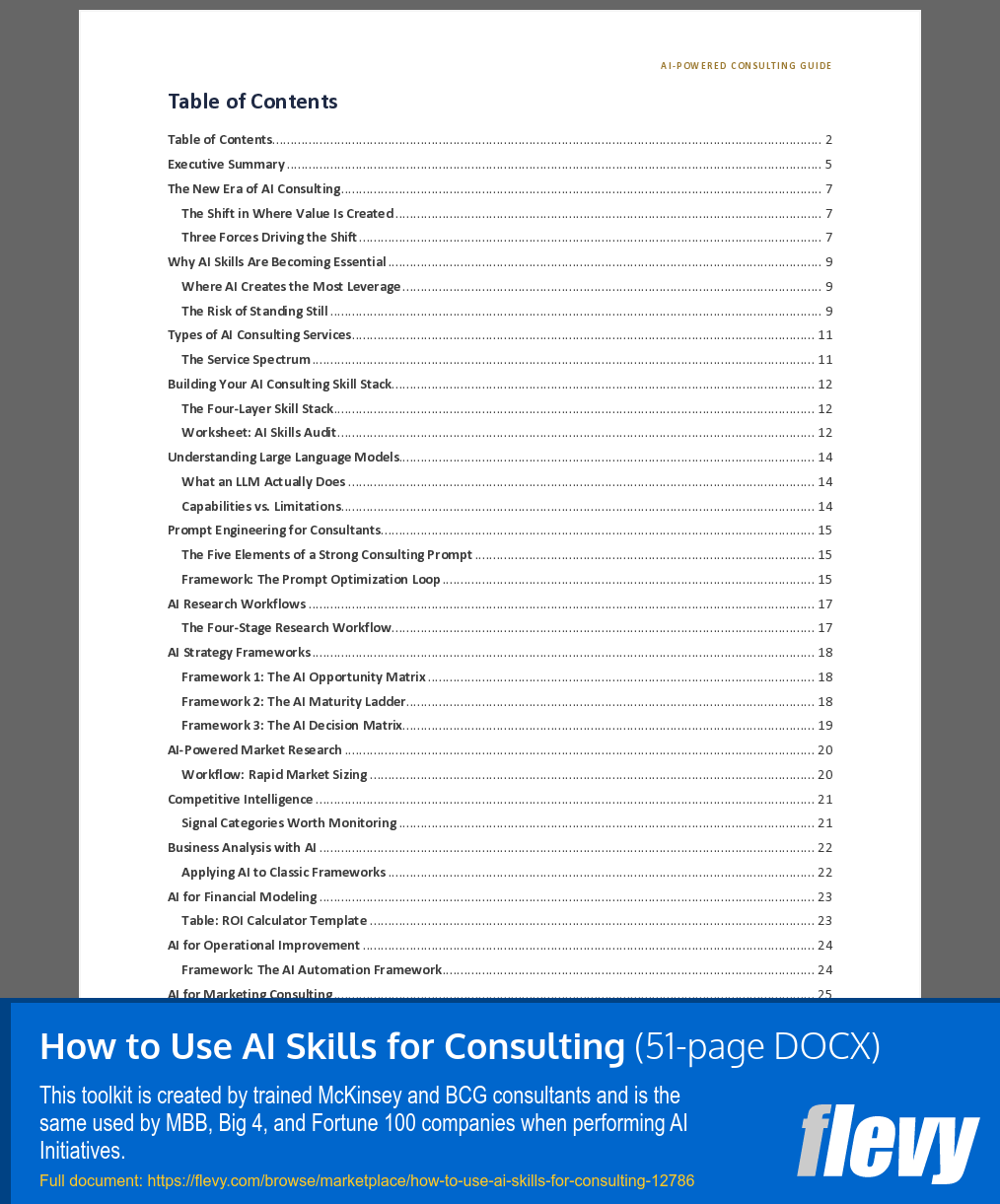 How to Use AI Skills for Consulting (51-page Word document) Preview Image