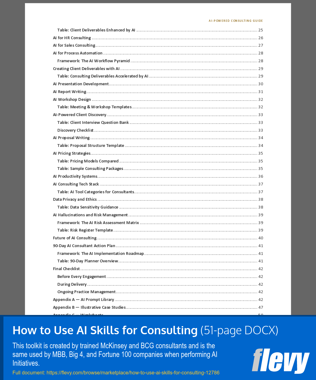 How to Use AI Skills for Consulting (51-page Word document) Preview Image