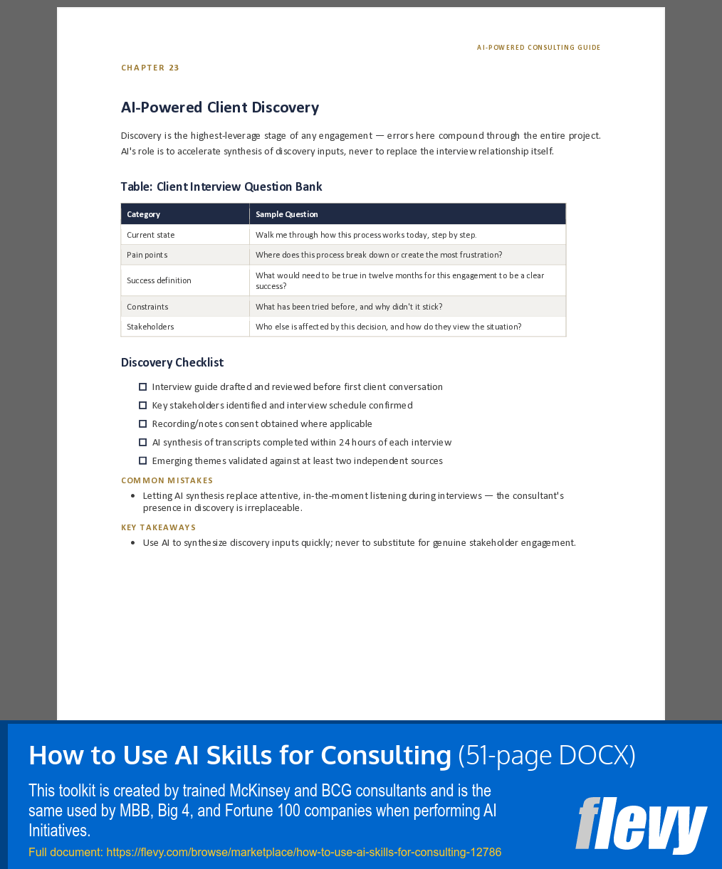 How to Use AI Skills for Consulting (51-page Word document) Preview Image