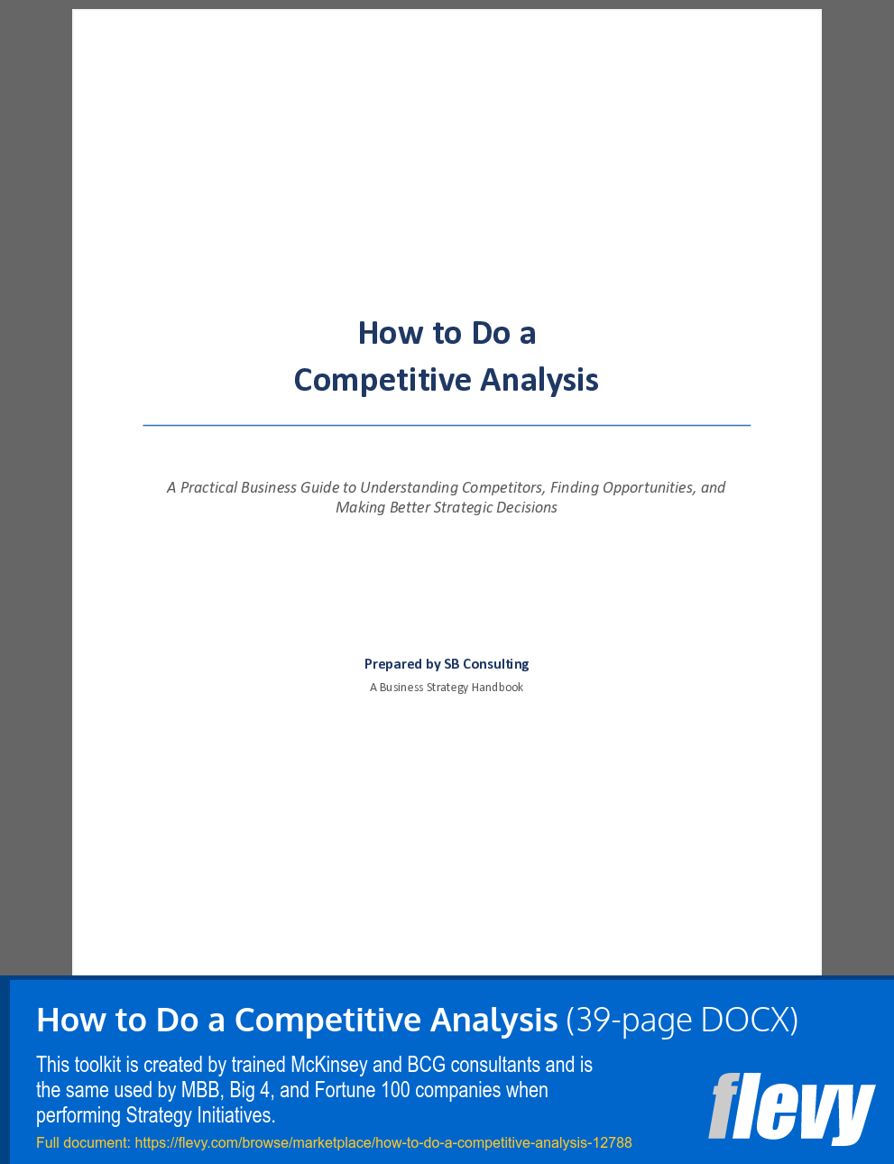 How to Do a Competitive Analysis (39-page Word document) Preview Image