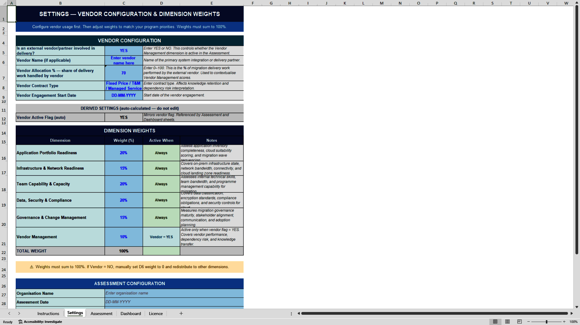 Cloud Migration Readiness Scoring Model (Excel template (XLSX)) Preview Image