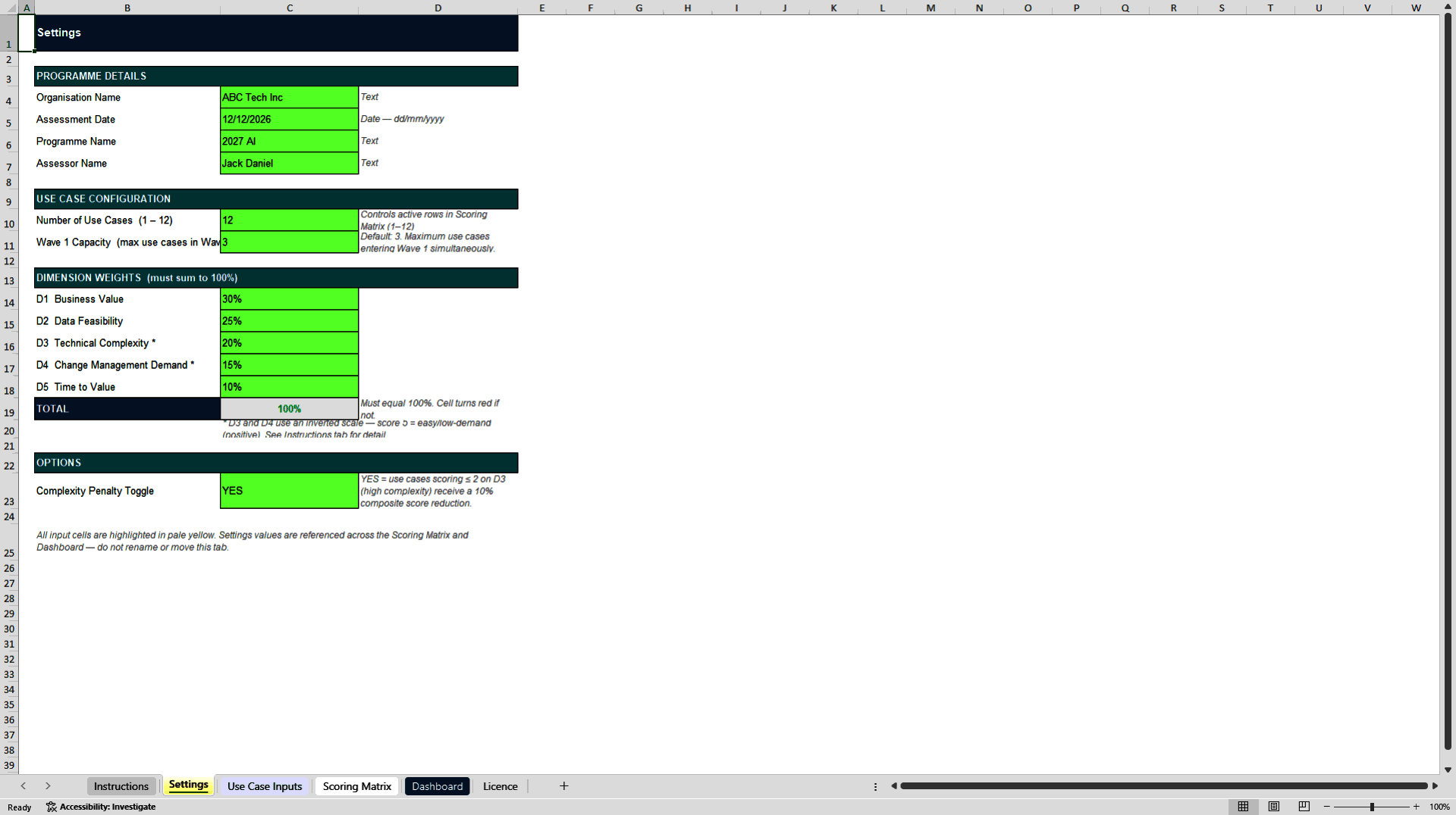 AI Use Case Prioritization Framework - Excel Tool (Excel template (XLSX)) Preview Image